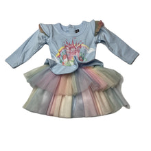 Load image into Gallery viewer, Girls Rock Your Baby, circus dress / romper, princess & unicorn, EUC, size 00, L: 35cm