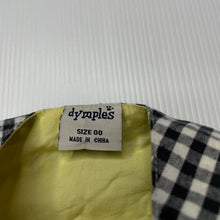 Load image into Gallery viewer, Girls Dymples, embroidered lightweight cotton overalls dress, EUC, size 00, L: 35cm