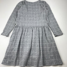 Load image into Gallery viewer, Girls Target, grey check long sleeve casual dress, GUC, size 7, L: 65cm