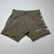 Load image into Gallery viewer, Girls Adidas, khaki fleece lined shorts, elasticated, FUC, size 4-5,