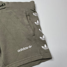 Load image into Gallery viewer, Girls Adidas, khaki fleece lined shorts, elasticated, FUC, size 4-5,