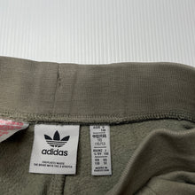 Load image into Gallery viewer, Girls Adidas, khaki fleece lined shorts, elasticated, FUC, size 4-5,