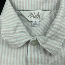 Load image into Gallery viewer, Boys Bebe by Minihaha, pink stripe cotton long sleeve shirt, FUC, size 0,