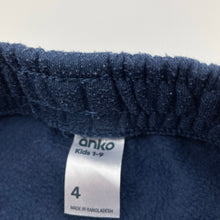Load image into Gallery viewer, Boys Anko, fleece lined track pants, elasticated, Inside leg: 40cm, FUC, size 4,