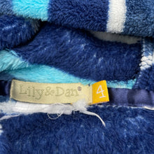Load image into Gallery viewer, Boys Lily & Dan, soft fleece dressing gown / bath robe, L: 64cm, GUC, size 4,