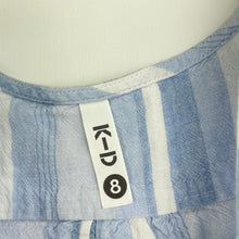 Load image into Gallery viewer, Girls KID, striped linen / viscose summer playsuit, small mark chest, FUC, size 8,