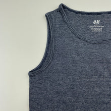 Load image into Gallery viewer, unisex H&M, navy stripe organic cotton singlet / tank top, GUC, size 7-8,
