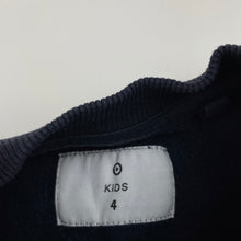 Load image into Gallery viewer, Boys Target, navy fleece lined sweater / jumper, dinosaur, GUC, size 4,