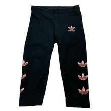 Load image into Gallery viewer, Girls Adidas, stretchy leggings, elasticated, wash fade, Inside leg: 28cm, FUC, size 1,