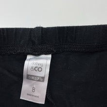 Load image into Gallery viewer, Girls Clothing & Co, black stretchy leggings, Inside leg: 48cm, GUC, size 8,