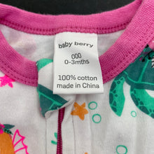 Load image into Gallery viewer, Girls Baby Berry, colourful cotton zip coverall / romper, EUC, size 000,