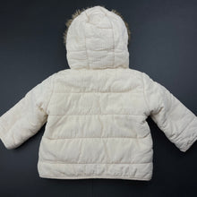 Load image into Gallery viewer, Girls Baby Berry, lined corduroy cotton hooded jacket / coat, light marks front, FUC, size 0,