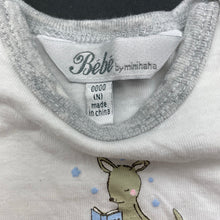 Load image into Gallery viewer, unisex Bebe by Minihaha, soft cotton t-shirt / top, kangaroo, EUC, size 0000,