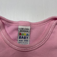 Load image into Gallery viewer, Girls Baby Baby, pink cotton bodysuit / romper, FUC, size 000,