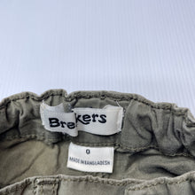 Load image into Gallery viewer, Boys Breakers, khaki stretch cotton pants, adjustable, FUC, size 0,