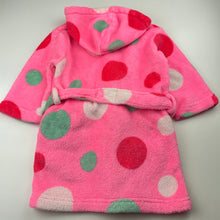 Load image into Gallery viewer, Girls Cotton On, fleece hooded dressing gown / bath robe, L 49cm, GUC, size 1-2,