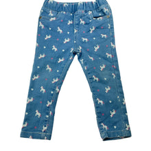 Load image into Gallery viewer, Girls 1964 Denim Co, stretch denim leggings / jeggings, elasticated, Inside leg: 27.5cm, GUC, size 2,