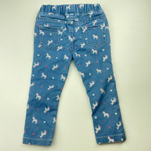 Load image into Gallery viewer, Girls 1964 Denim Co, stretch denim leggings / jeggings, elasticated, Inside leg: 27.5cm, GUC, size 2,