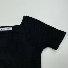 Load image into Gallery viewer, Girls GLOBAL WORK, black ribbed stretchy top, no size, armpit to armpit: 28cm, EUC, size 6-7,