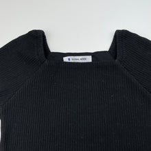 Load image into Gallery viewer, Girls GLOBAL WORK, black ribbed stretchy top, no size, armpit to armpit: 28cm, EUC, size 6-7,