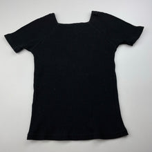 Load image into Gallery viewer, Girls GLOBAL WORK, black ribbed stretchy top, no size, armpit to armpit: 28cm, EUC, size 6-7,