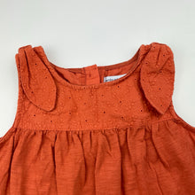 Load image into Gallery viewer, Girls Cupcakes and Cashmere, orange floral top, small red mark lower front, FUC, size 8,