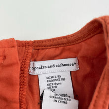 Load image into Gallery viewer, Girls Cupcakes and Cashmere, orange floral top, small red mark lower front, FUC, size 8,