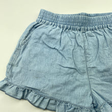 Load image into Gallery viewer, Girls 1964 Denim Co, lightweight chambray cotton shorts, elasticated, FUC, size 6,