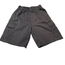 Load image into Gallery viewer, Boys BEARE & LEY, grey school cargo shorts, elasticated, drawcord missing, FUC, size 10,