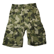 Load image into Gallery viewer, Boys L&D, khaki camo print cotton cargo shorts, W: 32.5cm across, EUC, size 10,