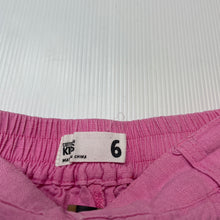 Load image into Gallery viewer, Girls Cotton On, pink viscose / linen shorts, elasticated, GUC, size 6,