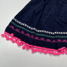 Load image into Gallery viewer, Girls Milkshake, embroidered corduroy cotton skirt, elasticated, L: 29cm, EUC, size 6,