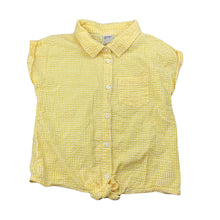 Load image into Gallery viewer, Girls Anko, yellow stripe lightweight cotton tie front top, GUC, size 6,