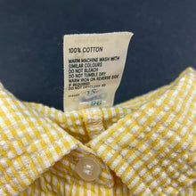 Load image into Gallery viewer, Girls Anko, yellow stripe lightweight cotton tie front top, GUC, size 6,