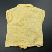 Load image into Gallery viewer, Girls Anko, yellow stripe lightweight cotton tie front top, GUC, size 6,