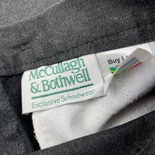 Load image into Gallery viewer, Boys McCullagh & Bothwell, grey school shorts, elasticated, no size, W: 29cm across unstretched, GUC, size 7-8,