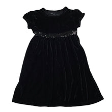 Load image into Gallery viewer, Girls George, black velvet & sequin party / formal dress, EUC, size 6, L: 57cm