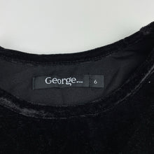 Load image into Gallery viewer, Girls George, black velvet & sequin party / formal dress, EUC, size 6, L: 57cm