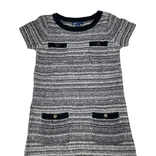 Load image into Gallery viewer, Girls GAP, black & white knitted short sleeve dress, EUC, size 8, L: 65cm