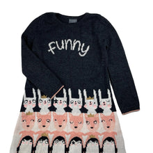 Load image into Gallery viewer, Girls LC Waikiki, knitted long sleeve casual dress, light pilling, FUC, size 7-8, L: 65cm
