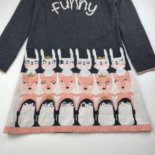 Load image into Gallery viewer, Girls LC Waikiki, knitted long sleeve casual dress, light pilling, FUC, size 7-8, L: 65cm
