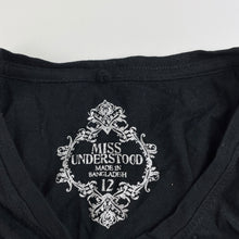 Load image into Gallery viewer, Girls Miss Understood, black cotton long sleeve t-shirt / top, EUC, size 12,