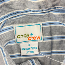 Load image into Gallery viewer, Boys Andy + Crew, striped lightweight cotton long sleeve shirt, EUC, size 4,