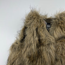 Load image into Gallery viewer, Girls Cotton On, cotton lined faux fur vest / jacket, single button fasten, GUC, size 4,