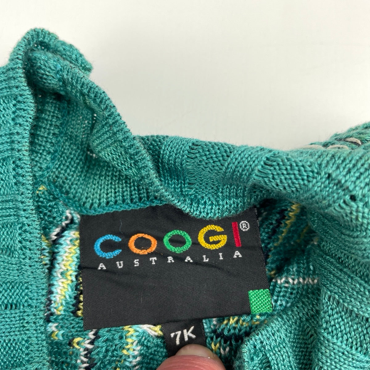 COOGI AUSTRALIA, knitted mercerised cotton sweater dress, small
