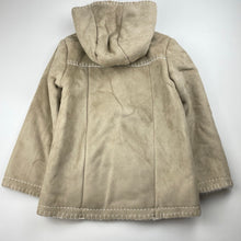 Load image into Gallery viewer, Girls Origami, embroidered faux suede jacket/coat, L: 51cm, small blue marks on front, FUC, size 8,
