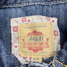 Load image into Gallery viewer, Girls HTG 81, distressed denim jacket, Sz:M, armpit to armpit: 34cm, shoulder to cuff: 53.5cm, GUC, size 10-12,