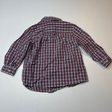 Load image into Gallery viewer, Boys ABCD Industrie, checked cotton long sleeve shirt, collar button missing, spare attached, GUC, size 2,