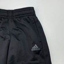Load image into Gallery viewer, Boys Adidas, black track pants, elasticated, Inside leg: 40.5cm, FUC, size 3-4,