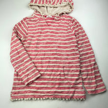 Load image into Gallery viewer, Girls Milkshake, striped cotton hooded top, light mark right sleeve, FUC, size 8,
